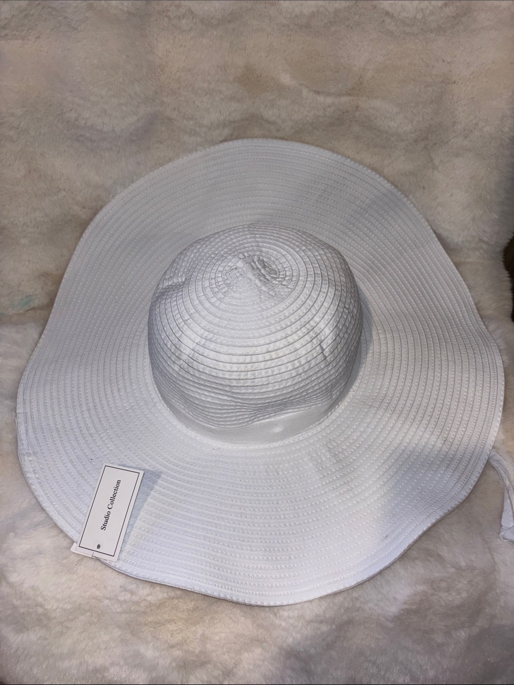 Studio Collection White Wide Brim Sun Hat